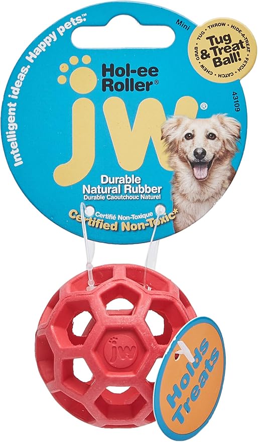 JW Pet Company Mini Hol-ee Roller Dog Toy, Colors Vary - Pack of 3, Small
