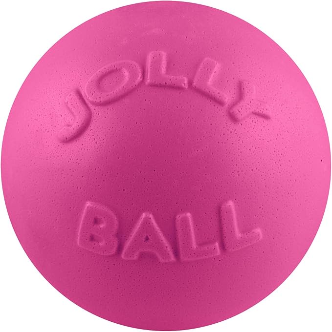 Jolly Pets Bounce-n-Play Dog Toy Ball, 8 Inches, Pink, All Breed Sizes