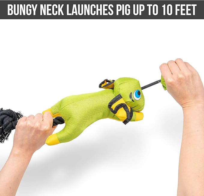 Hyper Pet Flying Series Fetching Dog Toys – Pig Interactive Dog Toy Slingshots Up To 40 ft – Floats on Water