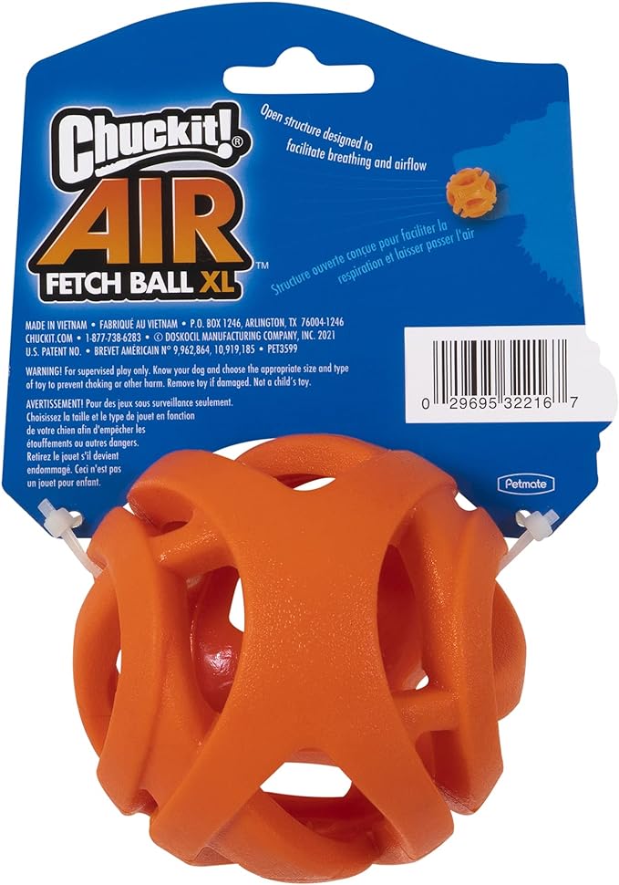 Chuckit Air Fetch Ball Dog Toy, Extra Large (3.5 Inch Diameter), for dogs over 100 lbs