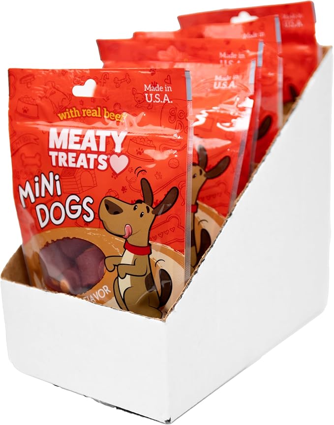 Mini Dogs Beef & Cheese Flavor Soft & Chewy Dog Treats, 3-oz. (Pack of 8)