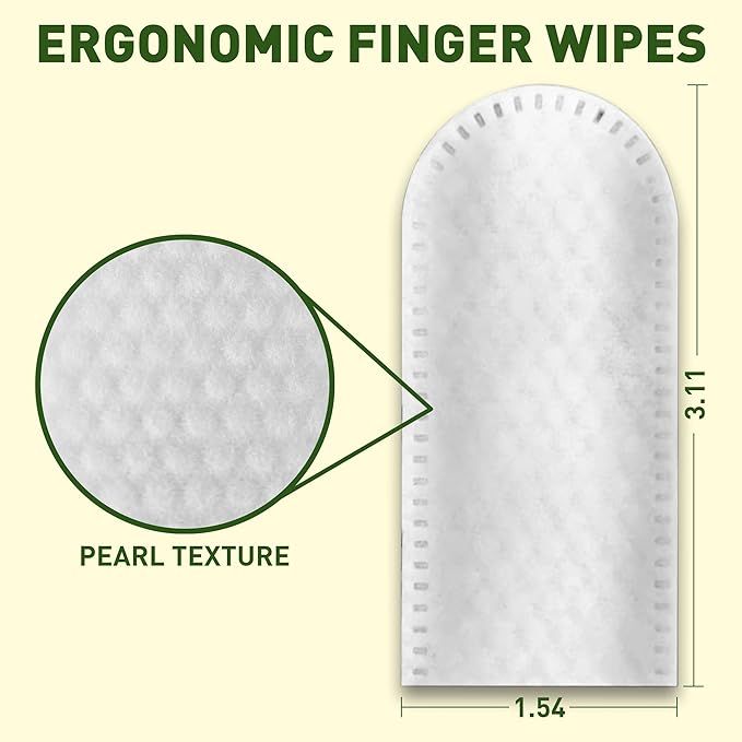 ORDORA PET Ear Finger Wipes for Dogs & Cats - Gently Remove Ear Wax, Debris - Sooths & Deodorizes - Relieve Ear Itching & Inflammation, Dog Ears Brushing Kit Dental Wipes - 50 Pcs