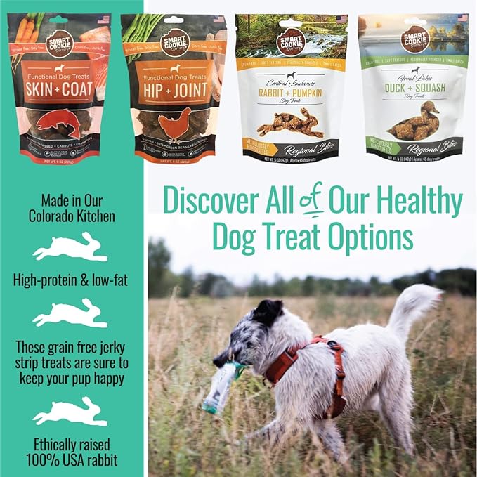 Single Ingredient Rabbit Jerky Dog Treats - Training Treat Strips for Dogs and Puppies with Allergies, Sensitive Stomachs - Dehydrated, 100% Meat, Grain Free, Made in USA - 3oz, Pack of 3
