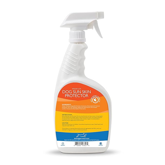 EBPP Dog Sunscreen Sun Skin Protector Spray 32 oz - Safe for All Breeds with No Zinc Oxide - Pet Protection and Moisturizer for Skin, Coat, Nose, Ears