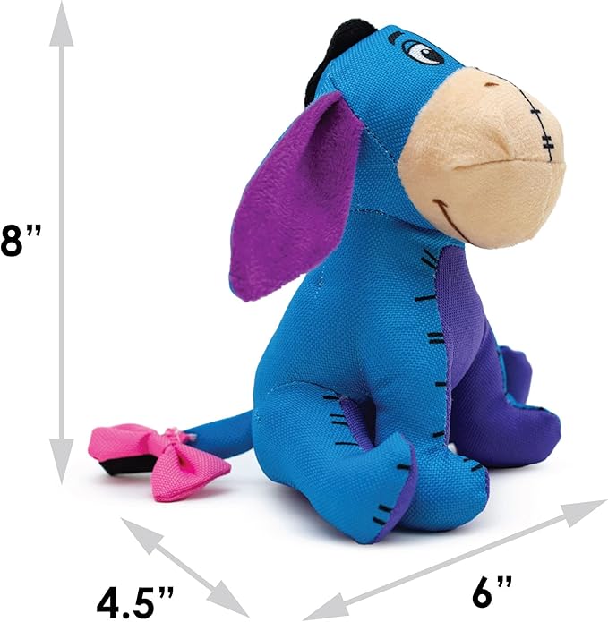 Buckle-Down Disney Dog Toy, Winnie The Pooh Eeyore Sitting Pose Blue Pet Toy, Ballistic Nylon Plush