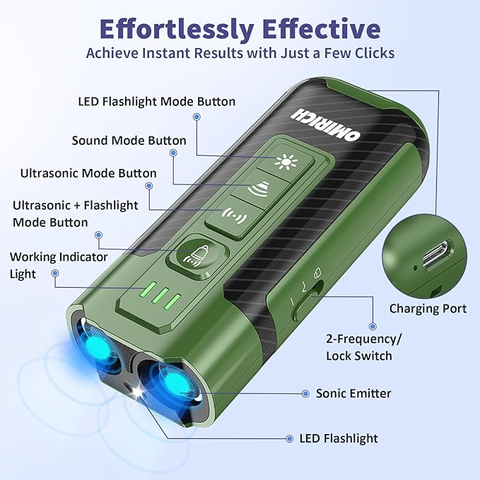 Ultrasonic Dog Bark Deterrent Device, Anti-Barking Devices for Dogs Training & Behavior Aids,Stop Barking and Correct Bad Behaviors, Bark Collar-free Training Tool, Safe and Humane In & Outdoor Use