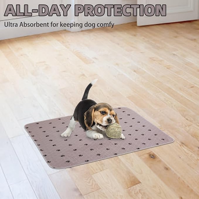 PUPTECK Washable Pee Pads for Dogs - 8 Packs Waterproof Reusable Puppy Potty Training Pads Whelping Mat 18" x 24â- Fast Absorption Non-Slip Pet Food Feeding Mat - Pad for Small Animals