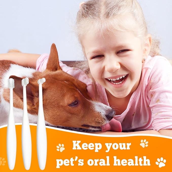 Dog Toothbrush 3PCS Cat Toothbrush, Ultra Soft Bristles Cat Tooth Brush for Dog Cat Dental Care Puppy Tooth Brushing Kit Kitten Toothbrush for Pet Teeth Plaque Cleaning Protecting Pet Dental