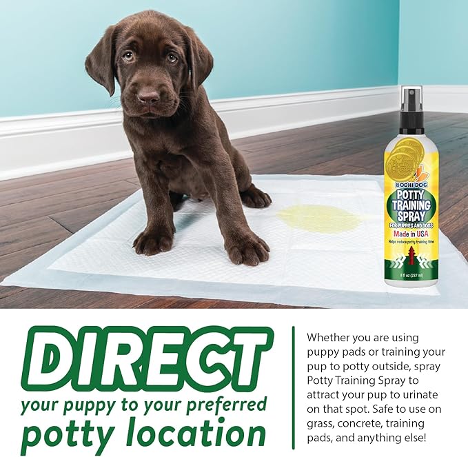 Bodhi Dog Potty Training Spray | Indoor Outdoor Potty Training Aid for Dogs & Puppies | Puppy Potty Training for Potty Pads | Made in USA (New Puppy Bundle)
