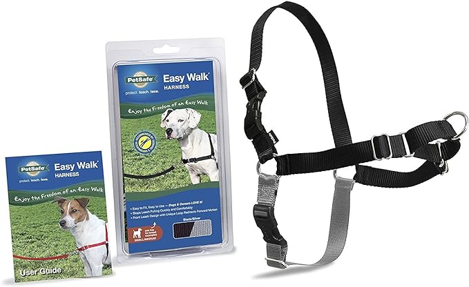PetSafe Easy Walk No-Pull Dog Harness - The Ultimate Harness to Help Stop Pulling - Take Control & Teach Better Leash Manners - Helps Prevent Pets Pulling on Walks, Small/Medium, Black
