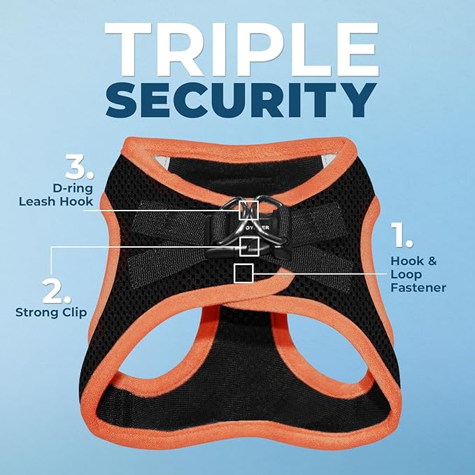 Voyager Step-In Air Dog Harness - All Weather Mesh Step in Vest Harness for Small and Medium Dogs by Best Pet Supplies - Orange, Large