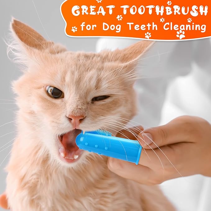 80 Packs Dog Toothbrush Soft Finger Brushes Pet Finger Toothbrush Easy Teeth Cleaning Dog Tooth Brush Oral Care Pet Dental Brush Pet Cleaning Finger Covers for Small Cats and Puppy