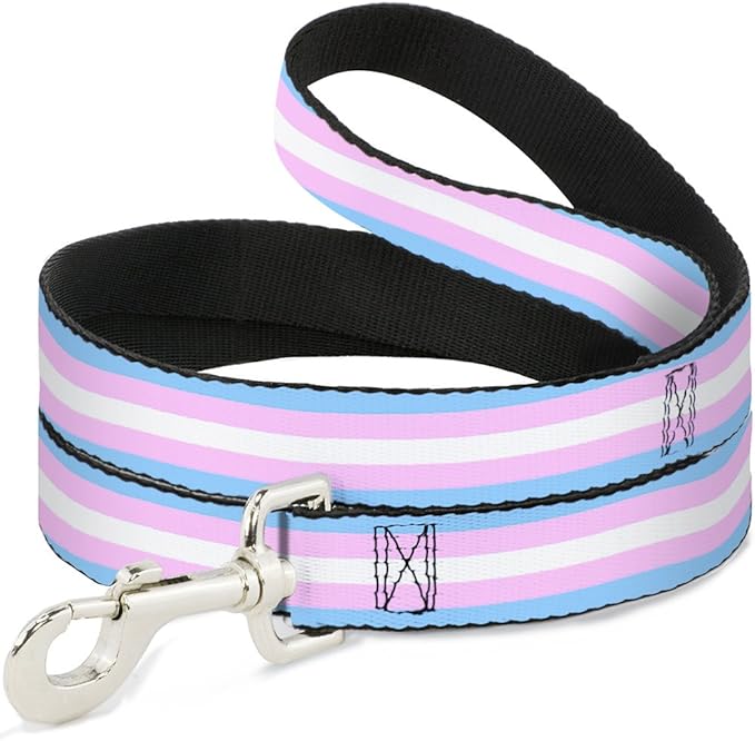 Dog Leash Flag Transgender Baby Blue Baby Pink White 6 Feet Long 1.5 Inch Wide
