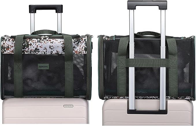 Frame Type Soft Surface Special pet Carrier, Soft Bread, cat, Dog and Rabbit Transport Carrier, and Carrier Approved by Airlines for pet Transport. (Large, Army Gray)