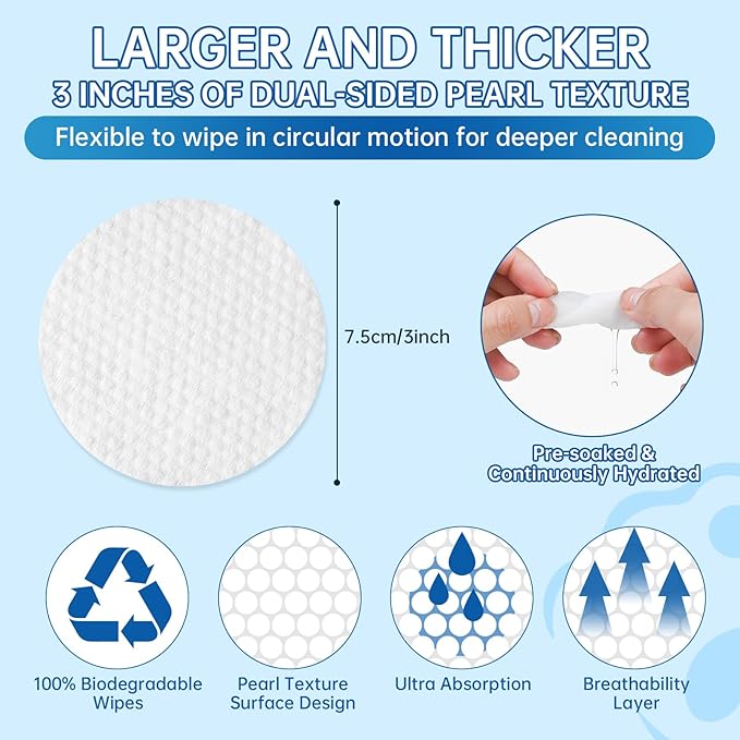 Ear Wipes for Pet, 200PCS Pet Ear Cleaning Wipes Wash Cleaner for Dogs Cats - Ear Wipes for Dogs Cats, Remove Ear Wax Dirt Debris for Dogs Cats