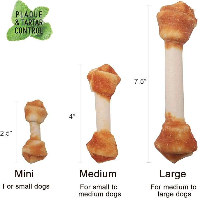 Premium Dog Bones, Rawhide-Free, Made with Real Chicken and Wholesome Vegetables, Made with Limited Ingredients (Large 2pcs/Pack)