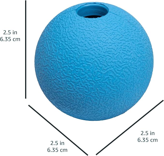 Amazon Basics Assorted Toy Dog Balls Bundle, 2.5-Inch, 3-Pack, Blue, Beige, Orange