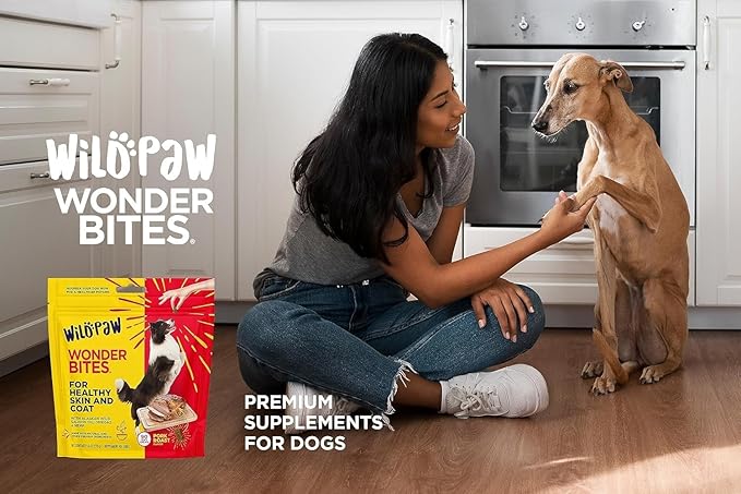 WonderBites for Healthy Skin and Coat - 90 Soft Chews for Dogs - with Wild Alaskan Salmon Oil, Hemp, Vitamins Zinc, C, & E -Skin & Coat Dog Supplement for All Breeds and Sizes