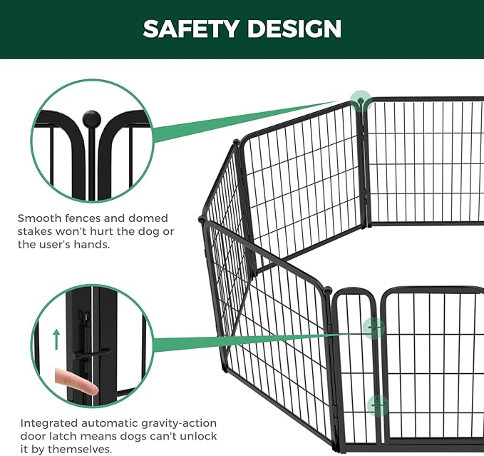 FXW Homeplus Dog Playpen Designed for Indoor Use, 24" Height for Puppy and Small Dogs, BlackāPatented