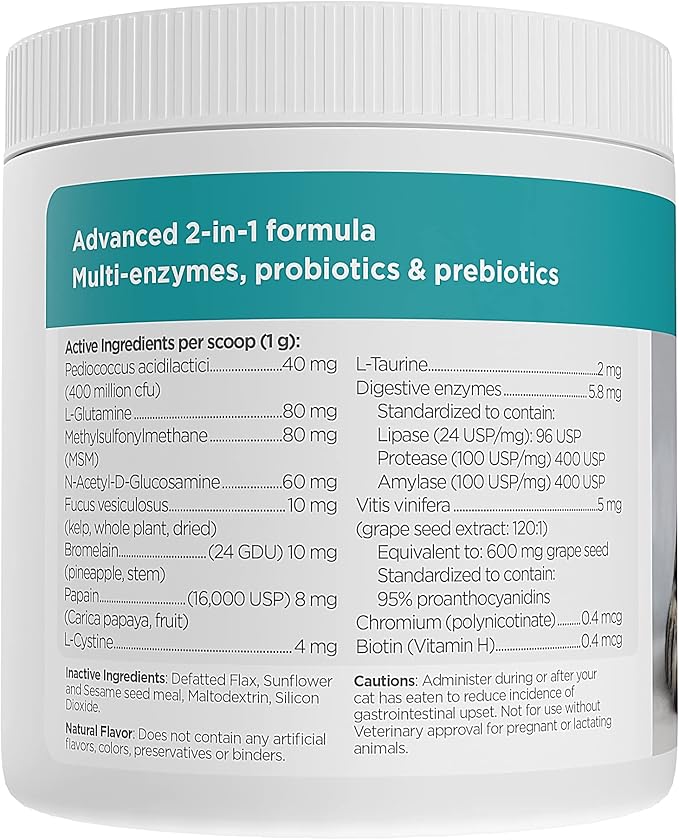 maxxidigest+ Probiotics, Prebiotics and Digestive Enzymes - Digestive and Immune Support Supplement for Cats – 3.2 oz
