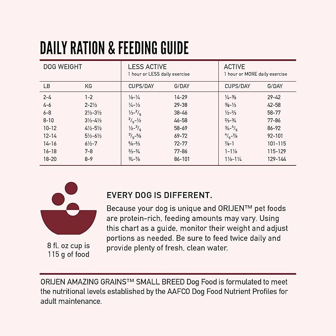 ORIJEN AMAZING GRAINS™ Small Breed Dry Dog Food Recipe, 4lb