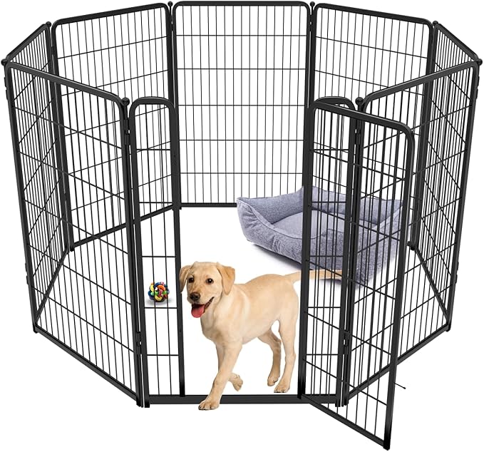 FXW Homeplus Dog Playpen Designed for Indoor Use, 45" Height for Large Dogs, BlackāPatented