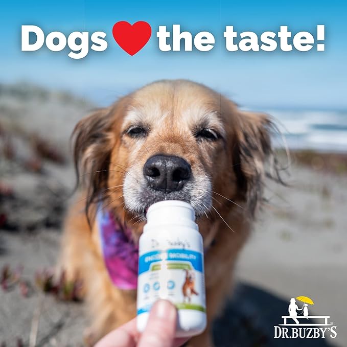 Dr. Buzby’s Encore Mobility Hip & Joint Supplement for Senior Dogs, 90 Chewable Tablets, Natural New Zealand Deer Velvet and Green Lipped Mussel, Pet Pain Relief