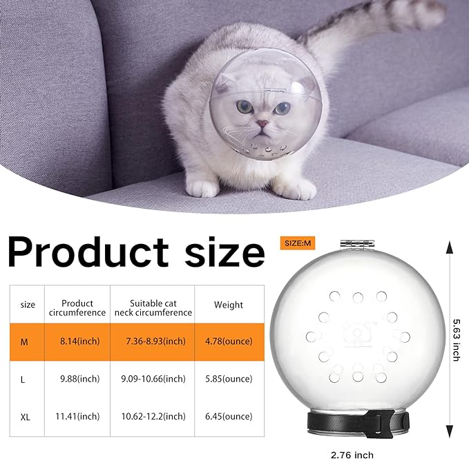 Cat Muzzle for Grooming,Bubble Muzzle and Boots for Nail Trimming,Cat Grooming Mask with Anti Bite,Cat Astronaut Helmet,Cat Breathable Muzzle and Silicone Paw Covers