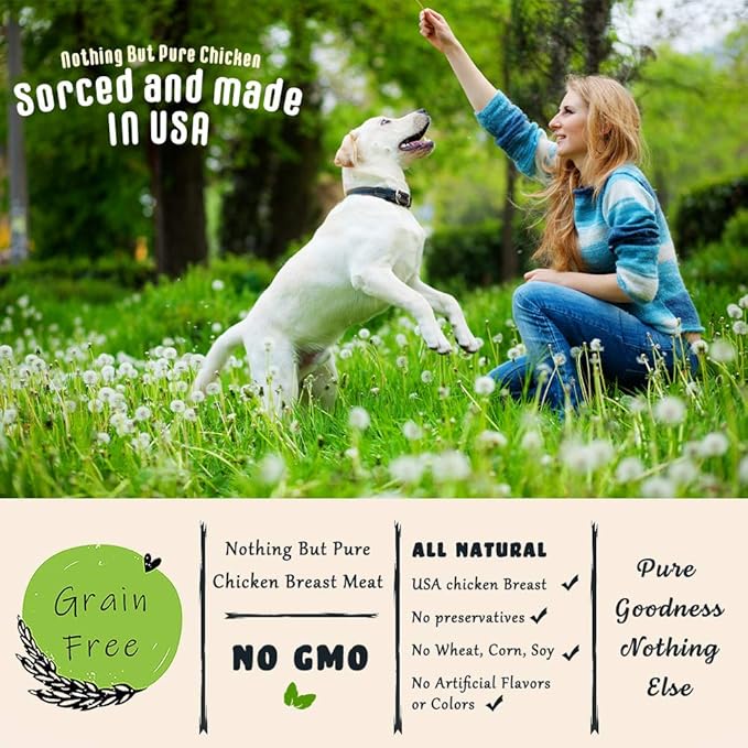 Chicken Jerky Dog Treats Made in USA All Natural (1 LB)