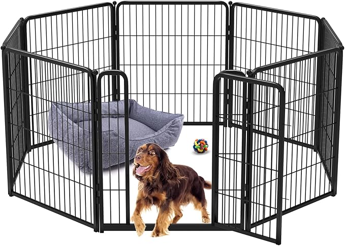 FXW Homeplus Dog Playpen Designed for Indoor Use, 32" Height for Medium Dogs, BlackāPatented