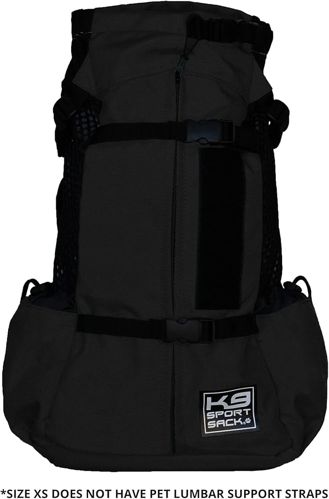 K9 Sport Sack | Dog Carrier Adjustable Backpack (X-Small, Air 2 - Jet Black)