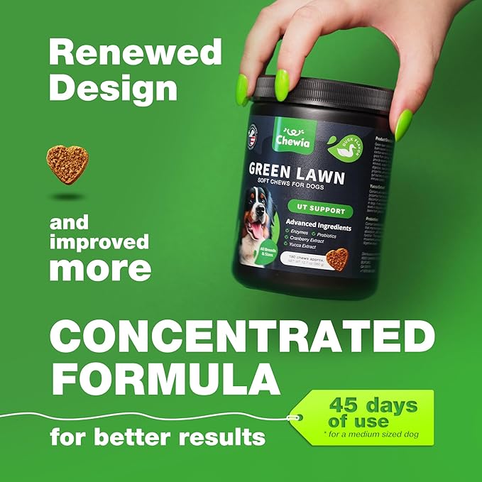 Grass Burn Spot Chews for Dogs - Dog Urine Neutralizer for Lawn - Grass Savers for Dog Urine - Dog Pee Lawn Spot Saver Caused by Dog Urine - Grass Treatment Rocks - Probiotics, Enzymes & Multivitamins