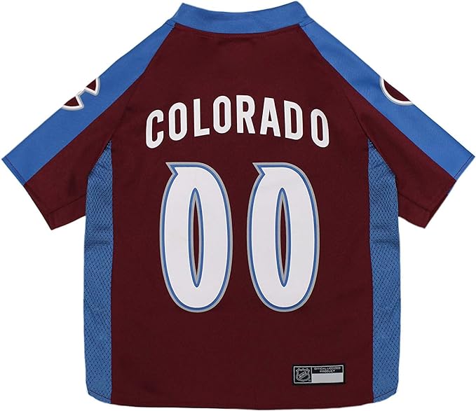 Pets First NHL Colorado Avalanche Jersey for Dogs & Cats, Small. - Let Your Pet Be A Real NHL Fan!