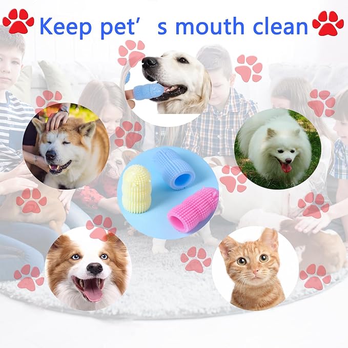 Dog Toothbrush Dog Tooth Brushing Kit ,6Pack Dog Finger Toothbrush for Dog Teeth Cleaning&Dog Dental Care, Dog Tooth Brush Pet Toothbrush