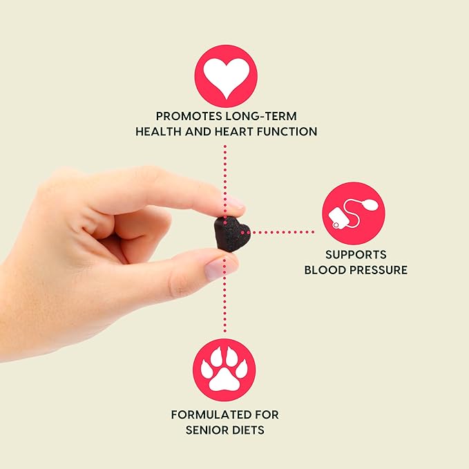 Ark Naturals Gray Muzzle Heart Healthy Wags Plenty Dog Chews, Vet Recommended for Senior Dogs to Support Heart Muscle, Blood Pressure and Circulation, Natural Ingredients, 60 Count