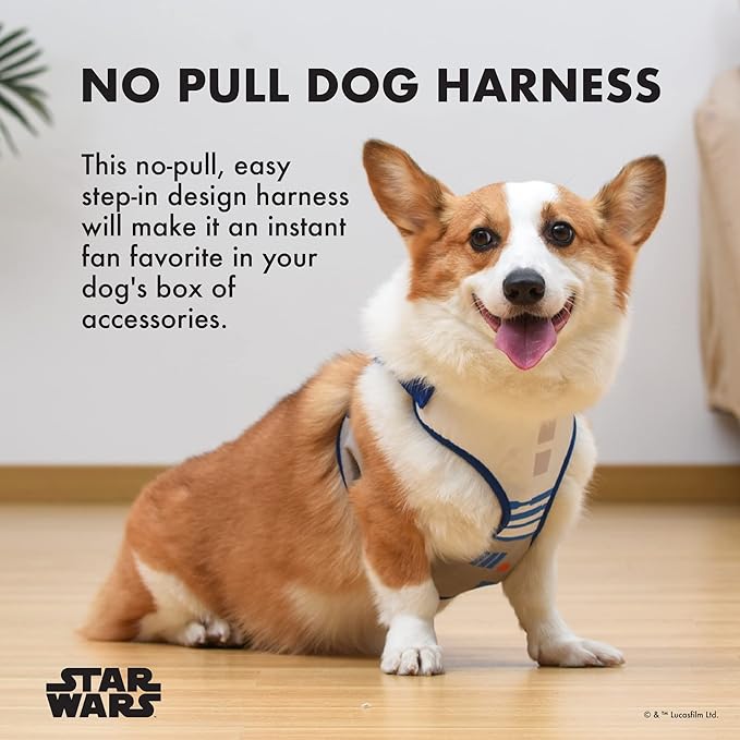 Star Wars R2D2 Dog Harness, Size Small | Small Dog Harness, No Pull Dog Harness for Small Dogs, Step in Dog Harness | R2D2 Star Wars Dog Harness with D-Ring for Your Star Wars Dog