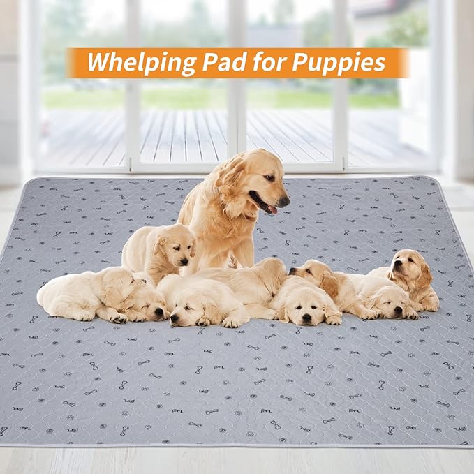 Washable Pee Pads for Dogs(Playpen not Included), 63" x 63" Puppy Pads, Fast Absorbent Reusable Whelping Pads for 24inch 8 Panels Dog Playpen, Square