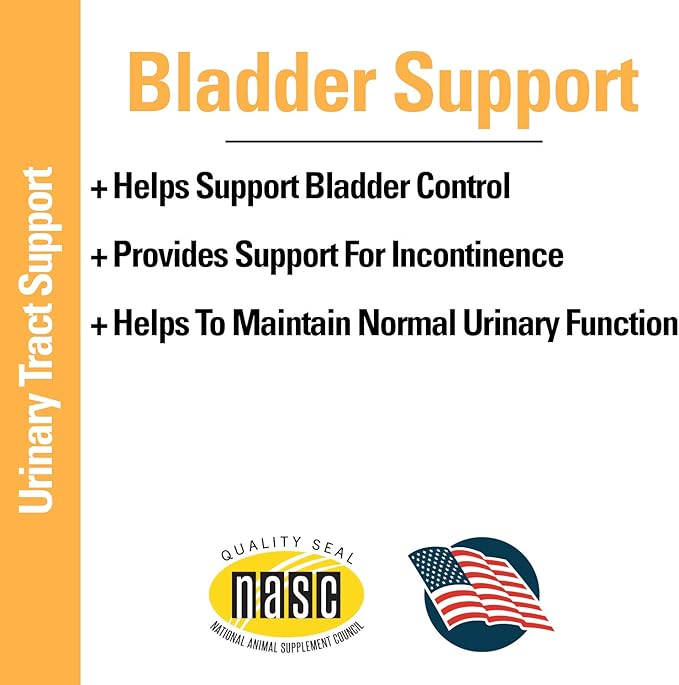 Vet Classics Bladder Support Urinary Tract & Incontinence Dog Supplement – Maintains Bladder Health for Dogs, Helps With Pet Incontinence – Soft Chews, Tablets – 60 Soft Chews