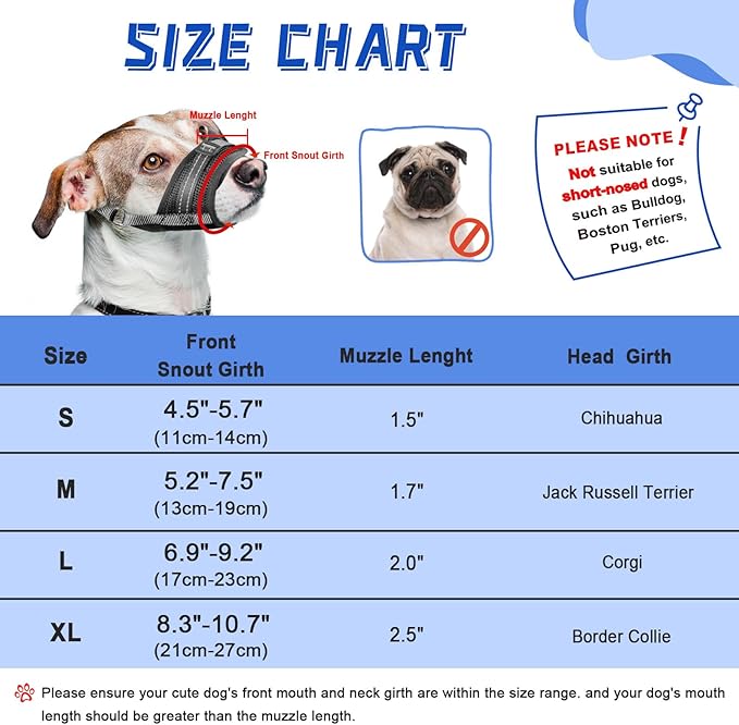 Dog Muzzle Soft Air Mesh Muzzle for Large Dogs, Adjustable Pet Muzzle for Small Medium Dogs to Drink Normally, Breathable Reflective Muzzle for Dogs to Prevent Biting Barking(Black,M-21)