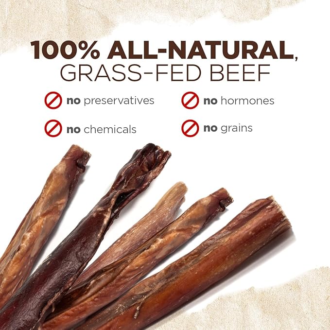 Natural Farm Power Bully Sticks Peanut Flavor Dog Chews (6”, 15-Pack), 2-in-1 Power Chews: Premium Beef Cheek Wrapped in Beef Pizzle with Enticing Peanut Butter Flavor, Double Chewing Time