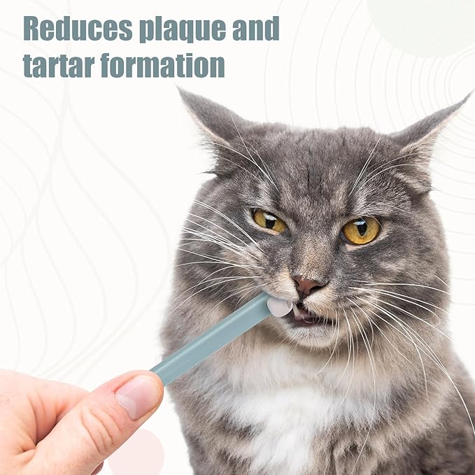 4pcs Toothbrushes for Pets, Dual Sided Cats & Dogs Toothbrushes with 4 Toothbrush Protection Tube Soft Kitten Teeth Cleaning Brush, Reduces Bad Breath & Keeps Dental Healthy