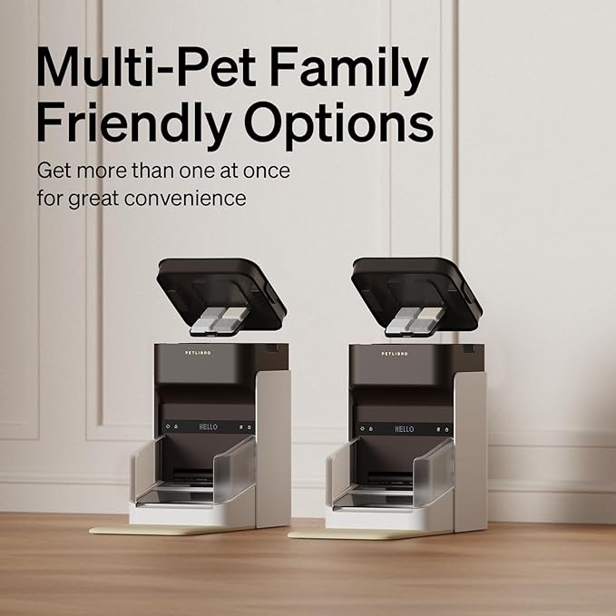 PETLIBRO 2 Packs RFID Automatic Cat Feeders, 5G Wi-Fi 2 Packs Automatic Pet Feeders, 3L 2 Auto Cat Feeders with Light Collar Tag, Tag Activated 2 Automatic Cat Food Dispensers 1-10 Meals Control
