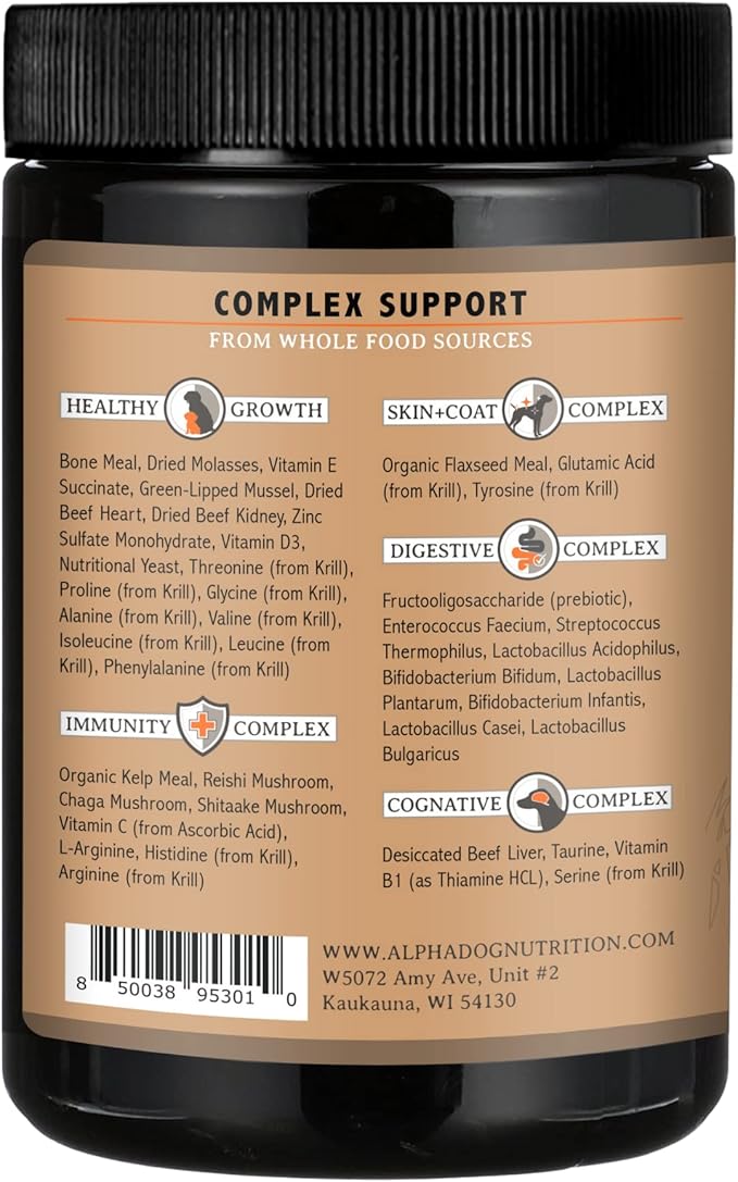 OptiPup All-in-1 Puppy Multivitamin by Alpha Dog Nutrition – Contains 31 Superfoods including Probiotics and Prebiotics for Digestive Support, Skin & Immune Health, and Optimum Growth (60 Servings)