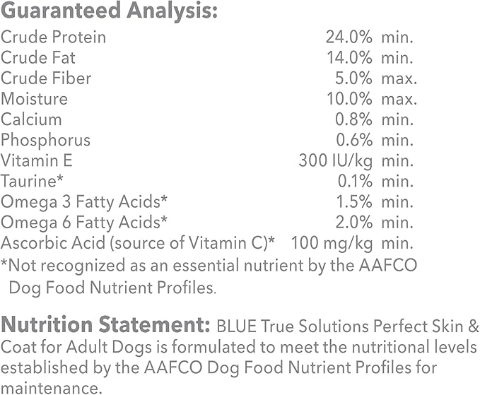 Blue Buffalo True Solutions Perfect Skin & Coat Natural Adult Dry Dog Food, Salmon 24-lb