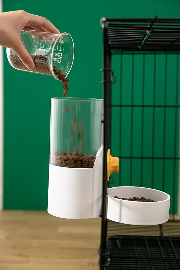 40oz Hanging Automatic Pet Food Water Dispenser, Auto Gravity Pet Feeder and Waterer Set, Cage Cat Food Bowl Dog Feeding Station for Puppy and Kitten Rabbit Chinchilla Hedgehog Ferret …
