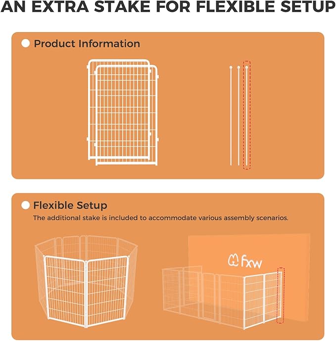 FXW Homeplus Dog Playpen Designed for Indoor Use, 45" Height for Large Dogs, WhiteâPatented