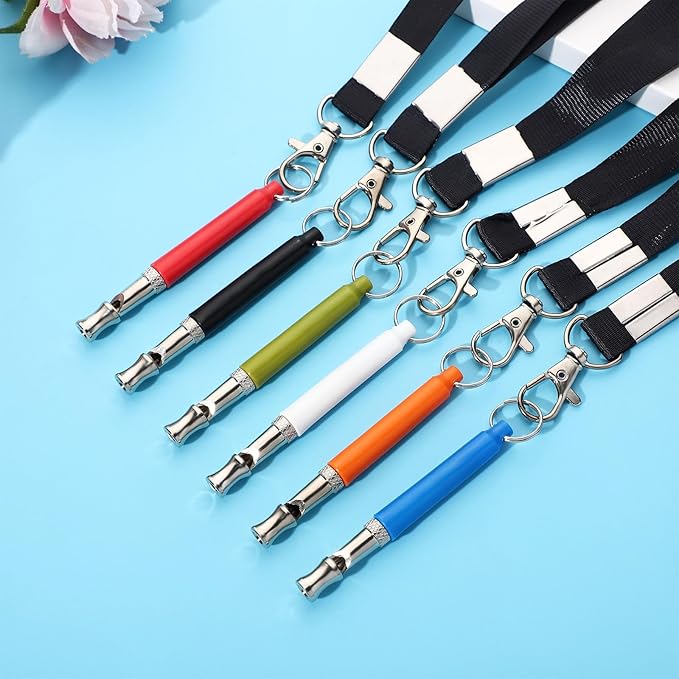 6 Pack Dog Whistle with Lanyard Stop Neighbors Dog from Barking Adjustable Ultrasonic Silent Dog Whistle Professional Dog Training Whistles for Dog Daily Training