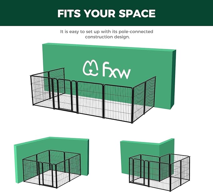 FXW Homeplus Dog Playpen Designed for Indoor Use, 32" Height for Medium Dogs, BlackāPatented