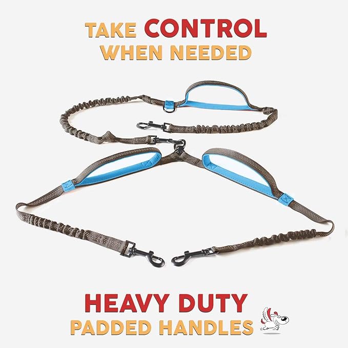 Exquisite Double Hands Free Leash for Large Dogs | Retractable Dog Leash 2 Dogs | Waist Dog Leash for Large Dogs | Two Dog Leash for Large Dogs | Leash for Big Dogs | Hands Free Running Dog Leash