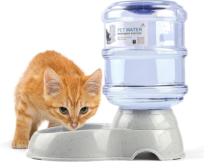 Dog Water Dispenser for Large Dogs and Cats, 1 Gallon Gravity Automatic Feeder, Cat and Dog Water Dispenser Station, Cat Water Dispenser, Large Size Dog Drinking Fountain